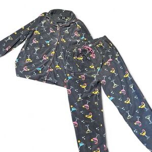 Cozy Gray Martini Print Pajama Set